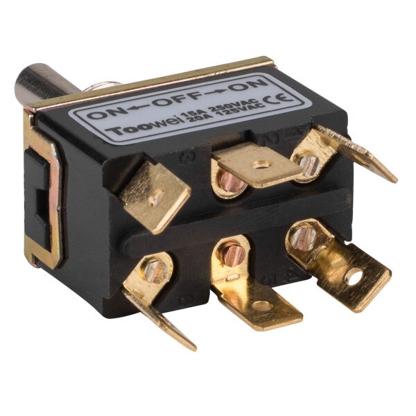 Main product image for DPDT On/Off/On Toggle Switch 6 Spade 20A 125VAC 3 060-450